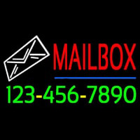 Mailbo  Blue Line Phone Number Neon Sign