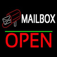 Mailbo  Red Logo With Open 1 Neon Sign