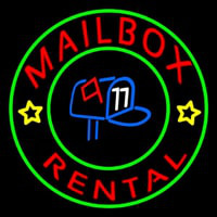 Mailbo  Rental Center Logo Neon Sign