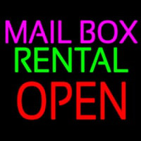 Mailbo  Rental Open Block Neon Sign