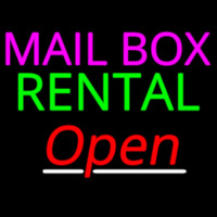 Mailbo  Rental Open Neon Sign