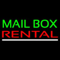 Mailbo  Rental White Line Neon Sign