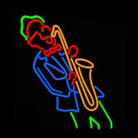 Man Playing Sa ophone Neon Sign