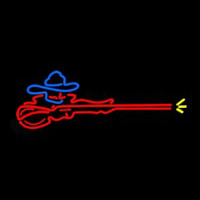 Man With Gun Neon Sign