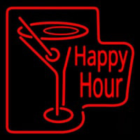 Martini Glass Happy Hour Neon Sign