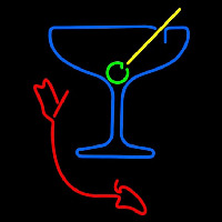 Martini Glass with Arrow Neon Sign