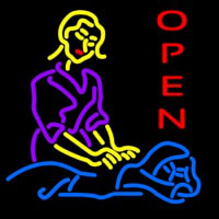 Massage Logo Open Neon Sign