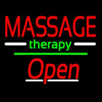 Massage Therapy Open Yellow Line Neon Sign