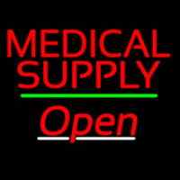 Medical Supply Open Green Line Neon Sign