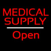 Medical Supply Open White Line Neon Sign