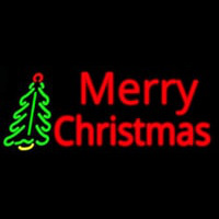 Merry Christmas Tree Neon Sign