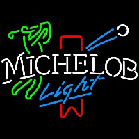 Michelob Light Red Ribbon Golfer Neon Sign