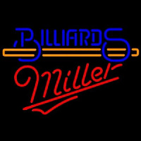 Miller Billiards With Stick Pool Neon Sign