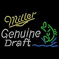 Miller Genuine Draft Blinking Fish Beer Sign Neon Sign