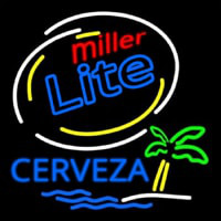 Miller Lite Cerveza Beer Bar Neon Sign