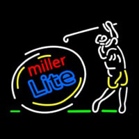 Miller Lite Sequencing Swinging Golfer Neon Sign