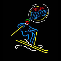 Miller Lite Skier Neon Sign
