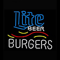 Miller Lite and Burgers Neon Sign