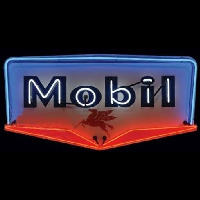 Mobil Gasoline Neon Sign