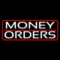 Money Orders With Red Border And Line Neon Sign