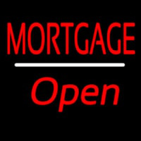 Mortgage Open White Line Neon Sign