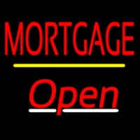 Mortgage Open Yellow Line Neon Sign