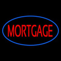 Mortgage Oval Blue Neon Sign