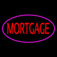 Mortgage Oval Pink Border Neon Sign