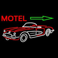 Motel Arrow With Car Logo Neon Sign