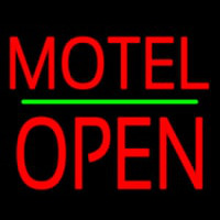 Motel Block Open Green Line Neon Sign