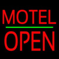 Motel Block Open Green Line Neon Sign