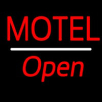 Motel Open White Line Neon Sign
