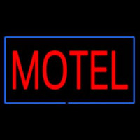 Motel With Blue Border Neon Sign