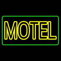 Motel With Green Border Neon Sign