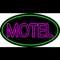 Motel With Green Border Neon Sign