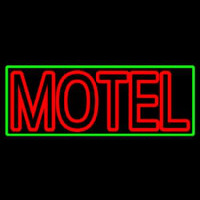 Motel With Green Border Neon Sign