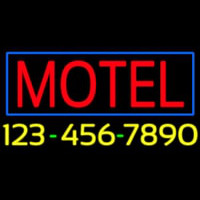 Motel With Phone Number Neon Sign