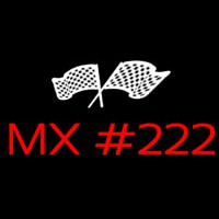 Motocross Number With Flags Neon Sign