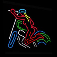 Motorcycle Rider Lady Neon Sign