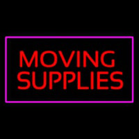 Moving Supplies Rectangle Purple Neon Sign