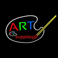 Multi Color Art Supplies With Brush Neon Sign
