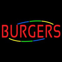 Multi Colored Burgers Neon Sign