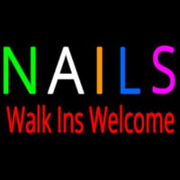 Multi Colored Nails Walk Ins Welcome Neon Sign