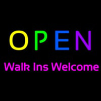 Multi Colored Open Walk Ins Welcome Neon Sign