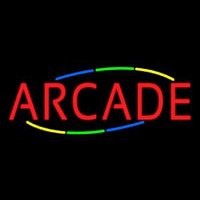 Multicolored Deco Style Arcade Neon Sign