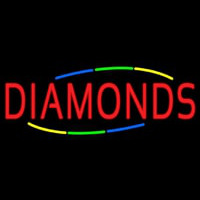 Multicolored Deco Style Diamonds Neon Sign