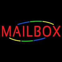 Multicolored Deco Style Mailbo  Neon Sign