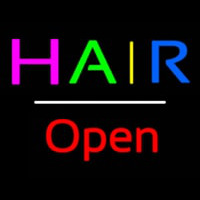 Multicolored Hair Open White Line Neon Sign