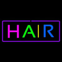 Multicolored Hair With Purple Border Neon Sign