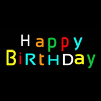 Multicolored Happy Birthday Neon Sign